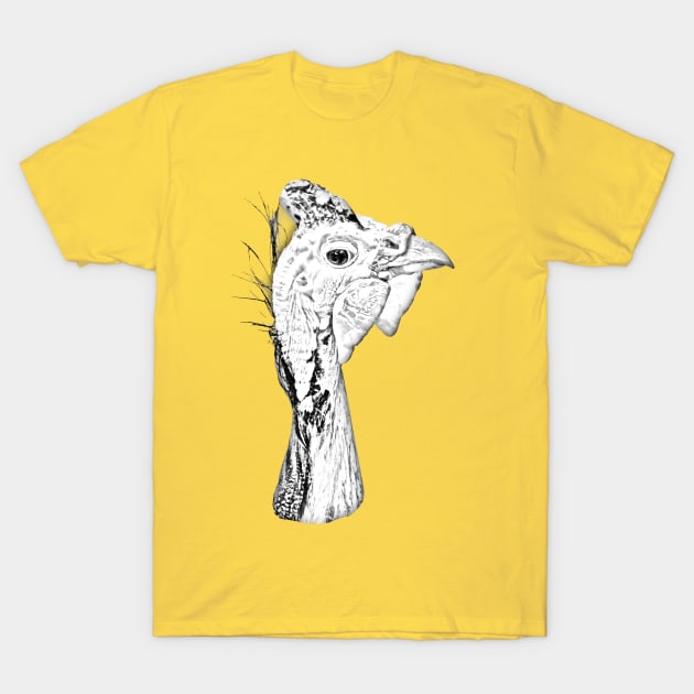 Drawing conversion of a Helmeted Guineyfowl T-Shirt by dalyndigaital2@gmail.com